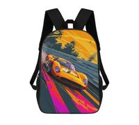 sinyumoney Racing Car Speed Artwork Backpacks Kids 17inch School Backpack School Bag 3D Printed School Bag for Boys Elementary And Middle School Students