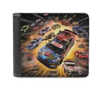 sinyumoney Racing Dreams A Colorful Pursuit -1 3D Print PU Leather Men's Wallet Credit Card Holder Leather RFID Leather Wallet Craftsmanship Gifts 11.7cm*9.5cm