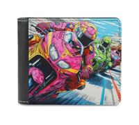 sinyumoney Racing Dreams A Colorful Pursuit 3D Print Wallet Safe Protection Card RFID Blocking Slim Elegant Leather Wallet Craftsmanship Gifts 11.7cm*9.5cm