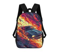 sinyumoney Racing Through Flames Backpack School Lightweight Airport College Students Back Pack for School/Work/Travel 17inch