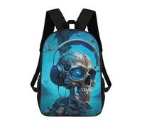 sinyumoney Rad Nightshade Music Skull Backpack Kids School Backpack School Bag 3D Printed Fashion School Bag for Boys Elementary And Middle School Student 17inch