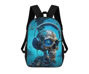 sinyumoney Rad Nightshade Music Skull School Backpack Large Water Resistant Laptop Backpack for Boys/Girls/Teenagers 17inch