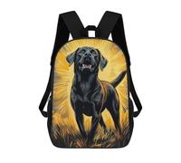 sinyumoney Radiant Black Labrador Portrait School Bags Water Resistant Travel Backpack Computer Bag - Perfect for Travel, Work And Daily Use 17inch