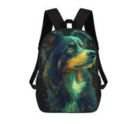 sinyumoney Radiant Border Collie Portrait Backpack School Bag Water Resistant School Bag Business Backpack for Girls Boys Teenage 17inch