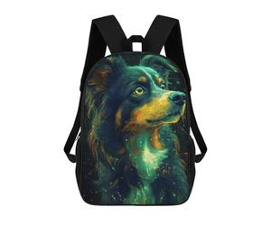 sinyumoney Radiant Border Collie Portrait Backpacks Kids Student Schoolbag,3D Printed Backpacks,Elementary And Middle School Students Backpacks for Boys Girls 17inch