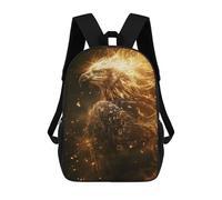sinyumoney Radiant Golden Eagle 3D Printed Kids School Bag Rucksacks Children's School Fashion Casual Back Pack High Capacity Travel Book Bags Backpack for Kids 17inch