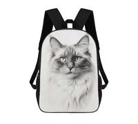 sinyumoney Ragdoll Cat 3D Printed Children's School Backpack for Kids High Capacity Travel Rucksacks 17 Inch Book Bags Kids