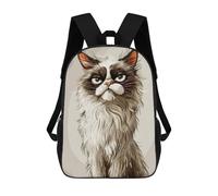 sinyumoney Ragdoll Cat Caricature School Bags Water Resistant Travel Backpack Computer Bag for School/Work/Travel 17inch