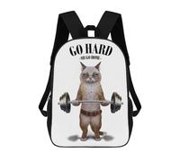 sinyumoney Ragdoll Cat Weightlifting Backpack School Business Laptop Rucksack Bag Unisex Casual Daypack for Teenage Girls Boys Women Men 17inch