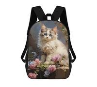 sinyumoney Ragdoll Kitten Portrait 3D Printed 17 Inch School Backpack Children's Backpacks 3D Printed Cool Knapsack for Boys Elementary And Middle