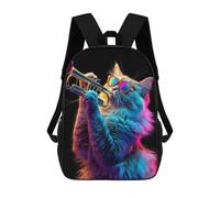 sinyumoney Ragdoll Trumpet Kids School Backpack 3D Printed Fashion School Bag Casual School Bag for Boys Elementary And Middle School Students 17inch