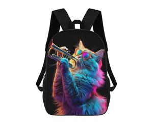 sinyumoney Ragdoll Trumpet School Backpack Rucksack Casual Daypacks School Work Travel Bag for Campus Outdoor Travel Sports 17inch
