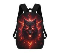 sinyumoney Raging Wolf School Backpack for Girls 17inch Casual Daypack Lightweight Rucksack Boy Girl Backpack for Middle School Students