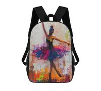 sinyumoney Rainbow Ballet Dancer Backpacks Kids School Backpack School Bag 3D Printed School Bag for Boys Elementary And Middle School Students 17inch