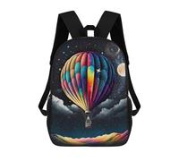 sinyumoney Rainbow Balloon Night Sky Backpacks 3D Printed Kids School Backpack School Bag Fashion Rucksacks for Boys Elementary And Middle School Students 17inch