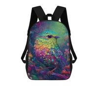 sinyumoney Rainbow Bird Fantasy-1 School Bags Rucksack Casual Daypacks School Work Travel Bag for Teenage Girls Boys Women Men 17inch