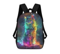 sinyumoney Rainbow Cat Children's Backpacks 17inch School Backpack 3D Printed Bag Bookbag for Kids Travel Rucksacks Boy Girl Book Bags Kids School Bag