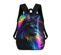 sinyumoney Rainbow Cat Portrait Backpack School Fashion Stationery Backpack Waterproof Casual Daypacks for Boys/Girls/Teenagers 17inch