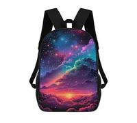 sinyumoney Rainbow Clouds in Space Kids Backpacks Children Bag,Anime Bag,Large Capacity Kids Backpack, 3D Printed Children's,Student Schoolbag,Kids Boys Girls School Bag 17inch