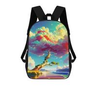 sinyumoney Rainbow Clouds Over Serene Lake 3D Printed School Bag Children's School Backpack Schoolbags Travel Backpacks Casual Fashion Bag for Kids School Students 17inch