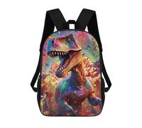 sinyumoney Rainbow Dinosaur Fantasy Kids School Backpack 3D Printed Backpacks Fashion School Bag Rucksacks for Boys Elementary And Middle School Students 17inch