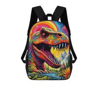 sinyumoney Rainbow Dinosaur Fantasy Scene Rucksack Secondary Causal Travel High School Bags for Men, Women & Teenage Boys 17inch