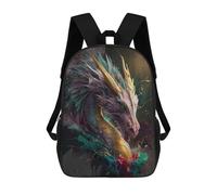 sinyumoney Rainbow Dragon Backpack School Bag High Secondary School Bags Casual Backpack for Campus Outdoor Travel Sports 17inch