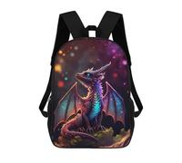 sinyumoney Rainbow Dragon Cub Backpack Kids School Backpack School Bag 3D Printed Fashion School Bag for Boys Elementary And Middle School Student 17inch
