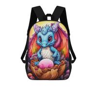 sinyumoney Rainbow Dragon Hatchling School Backpack Daypacks Business Backpack Water Resistant Bookbag - Perfect for Travel, Work And Daily Use 17inch