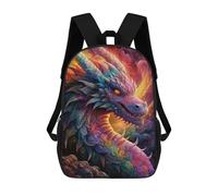 sinyumoney Rainbow Dragon in Flames Backpack Kids School Bag Boys Cartoon 3D Print Students Schoolbag Laptop Daypack for Boys Girls 17inch