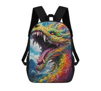 sinyumoney Rainbow Dragon Sky 3D Printed Children's School Backpack for Kids Travel Rucksacks Book Bags Kids School Bag 17inch