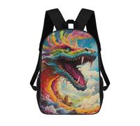 sinyumoney Rainbow Dragon Sky School Bag 3D Printed Backpacks Fashion Kids School Backpack Boys Rucksacks for Boys Middle School Students 17inch