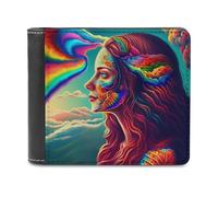 sinyumoney Rainbow Dreamscape -4 3D Print Clutch Purse ID Window Coin Banknote Compartments Slim Elegant Purse for Boys Girls 11.7cm*9.5cm