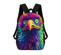 sinyumoney Rainbow Eagle Portrait 3D Printed School Bag Children's School Backpack Schoolbags Travel Backpacks Casual Fashion Bag for Kids School Students 17inch