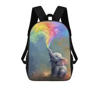 sinyumoney Rainbow Elephant Fantasy Artwork Backpacks 3D Printed 17inch Kids School Backpack Outdoor Casual Daypack Casual Travel Bags for Middle School Students