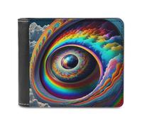 sinyumoney Rainbow Eye Sky 3D Print Wallet Credit Card Cash Id Holder Leather RFID Banknote Compartments Stylish Durable Wallets 11.7cm*9.5cm