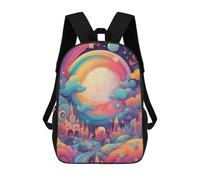 sinyumoney Rainbow Fantasy World Backpack School Bag Rucksack Casual Daypacks School Work Travel Bag for Girl, Teen Girls 17inch