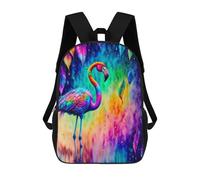 sinyumoney Rainbow Flamingo Art Print Backpack School Bag Large Lightweight Casual Backpack for Campus Outdoor Travel Sports 17inch
