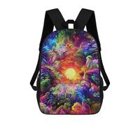 sinyumoney Rainbow Forest Sunset Backpacks, Kids Backpack Student School Bag 3D Printed Travel Backpacks Fashion Accessory Backpack Children Waterproof School Bags 17inch