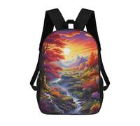 sinyumoney Rainbow Forest Waterfall Scenery School Backpack Fashion Stationery Backpack Waterproof Casual Daypacks for Camping Outdoor Adventures And Daily Travel 17inch