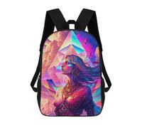 sinyumoney Rainbow Geometry Goddess 2 Kids Backpacks Children Bag,Anime Bag,Large Capacity Kids Backpack, 3D Printed Children's,Student Schoolbag,Kids Boys Girls School Bag 17inch