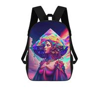 sinyumoney Rainbow Geometry Goddess 3 School Bags Work Laptop Backpack Rucksack Bag for Camping Outdoor Adventures And Daily Travel 17inch