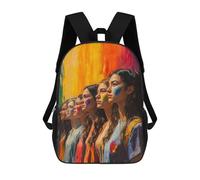 sinyumoney Rainbow Hearts Women Backpack School Bag Computer Rucksack for School/Work/Travel for Boys/Girls/Teenagers 17inch