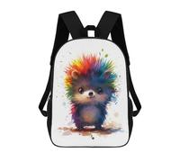 sinyumoney Rainbow Hedgehog 3D Printed 17inch Kids School Backpack School Bag Fashion Rucksacks for Boys Elementary And Middle School Students
