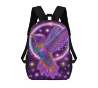 sinyumoney Rainbow Hummingbird Art Print Rucksacks 3D Printed Children 17inch Backpacks Fashion Casual Daypack Travel Bags Outdoor Casual Daypack for Boy And Girl