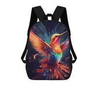 sinyumoney Rainbow Hummingbird in Flight Backpack School Bag Travel College Rucksack Backpacks for Men, Women & Teenage Boys 17inch