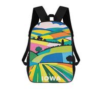 sinyumoney Rainbow Iowa Print School Backpack Water Resistant School Bag Business Backpack for Men/Women 17inch