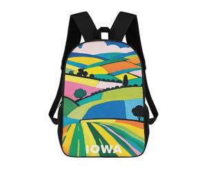 sinyumoney Rainbow Iowa Print School Backpack Water Resistant School Bag Business Backpack for Men/Women 17inch