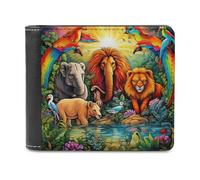 sinyumoney Rainbow Jungle Paradise -1 3D Print Clutch Purse ID Window Coin Banknote Compartments Slim Elegant Wallets for Boys Girls 11.7cm*9.5cm