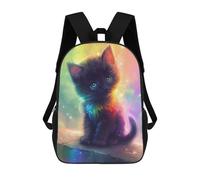 sinyumoney Rainbow Kitten Fantasy Art School Bags School Secondary High School College Backpack Travel for Men, Women & Teenage Boys 17inch